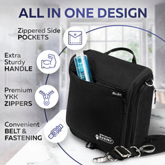 AvaJex hanging bag with detachable shoulder strap for comfortable carrying on trips.