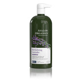 Avalon Organics Champú Lavanda Revitalizante en botella, puede dejar el cabello suave y brillante.