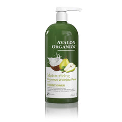 Acondicionador Avalon Organics Coco Pera en botella reciclada con hidratación suave.