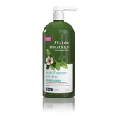 Avalon Organics Condicionador Tea Tree en botella, cuidado del cuero cabelludo y cabello suave.