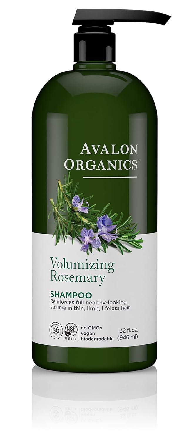 Avalon Organics Rosemary Shampoo bottle 32oz for volumizing fine hair