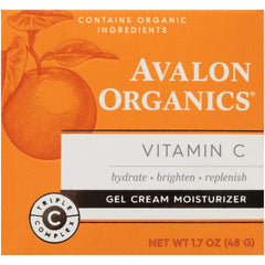 Avalon Organics Vitamin C Gel Cream close-up texture shows smooth, non-greasy finish.