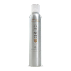 Aveda Air Control bottle front view showing lightweight, flexible hold for all hair types.