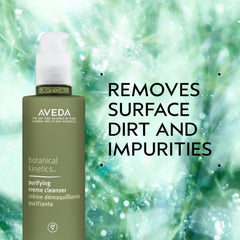 Close-up of Aveda Purifying Creme Cleanser creamy lather for gentle cleansing