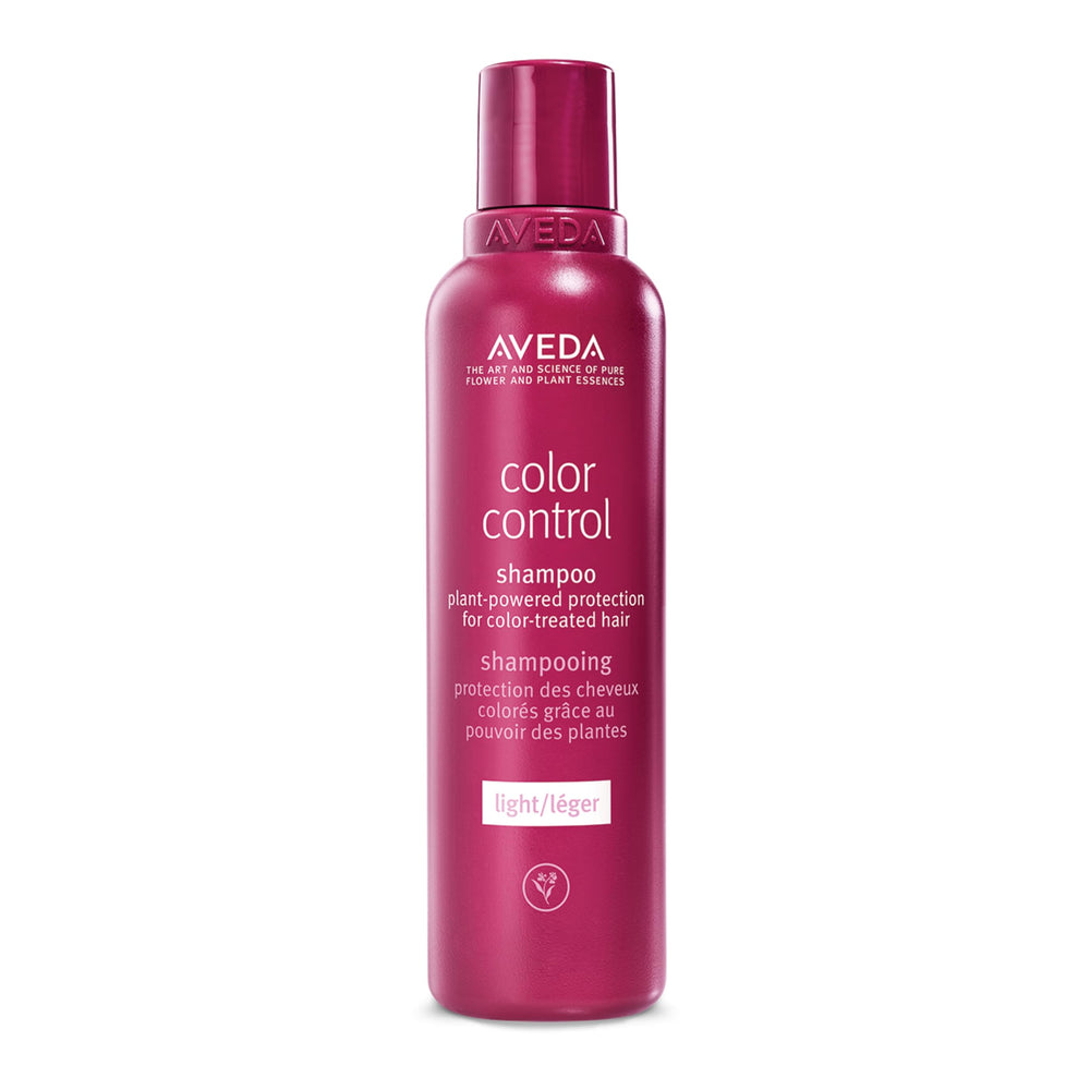 Aveda Color Control Light Shampoo bottle closeup showing color protection benefits