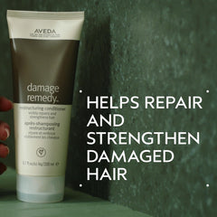 Aveda Damage Remedy conditioner detangling action reduces daily hair breakage.