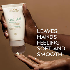 Aveda Hand Relief Creme being applied to hands for quick absorption