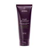 Aveda Invati Ultra Advanced Thickening Conditioner Light bottle on display, detangles and thickens delicate hair.