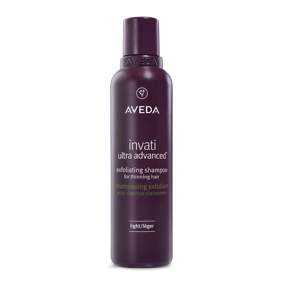 Aveda Invati Ultra Exfoliating Shampoo Light bottle pour with thinning hair focus