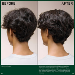 Application on damp hair demonstrates effortless control with Aveda Pure-Formance Pomade
