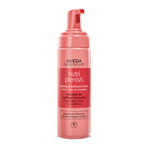 Aveda Nutriplenish Styling Treatment Foam bottle closeup highlighting a hydrating formula.