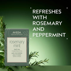 Aveda Rosemary Mint bar showcases creamy lather for a refreshing cleanse.