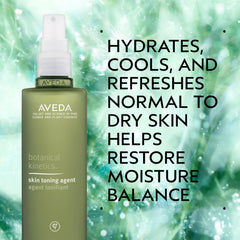 Close-up of Aveda rosewater toner mist highlighting soothing aroma and hydration.