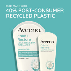 Envase de 1,7 oz de Aveeno Calma y Restaura, uso diario.