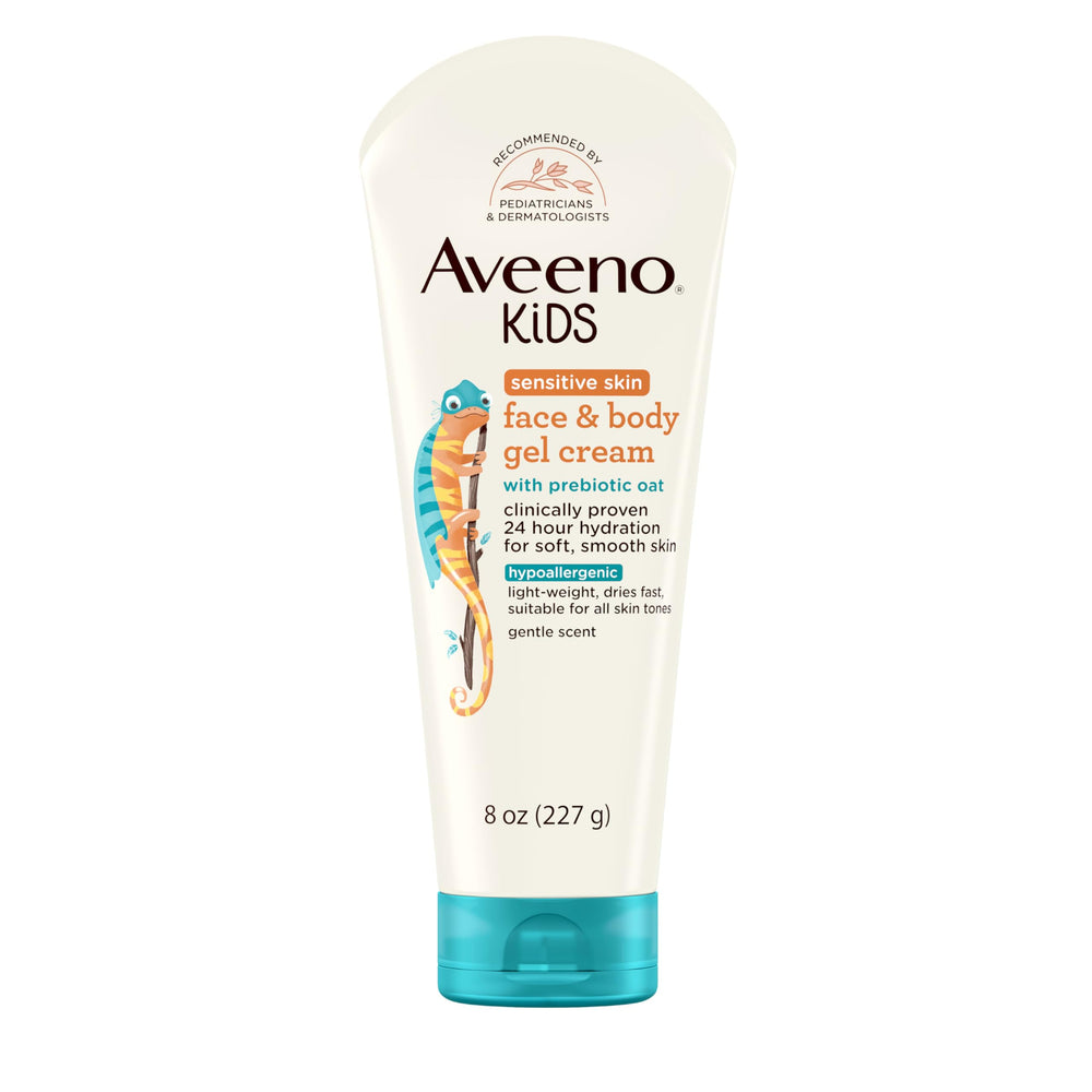 Aveeno Baby gel crema en bote de 8 oz para piel sensible, hidratación suave.