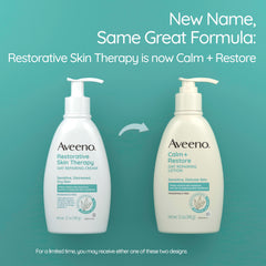 Textura suave de loción Aveeno Calm Restore para piel seca