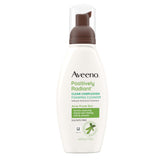 Aveeno Clear Complexion foaming cleanser bottle for daily oil-free cleansing.