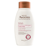 Aveeno Condicionador Frambuesa Quinoa, botella visible, suaviza cabello teñido y protege el color.