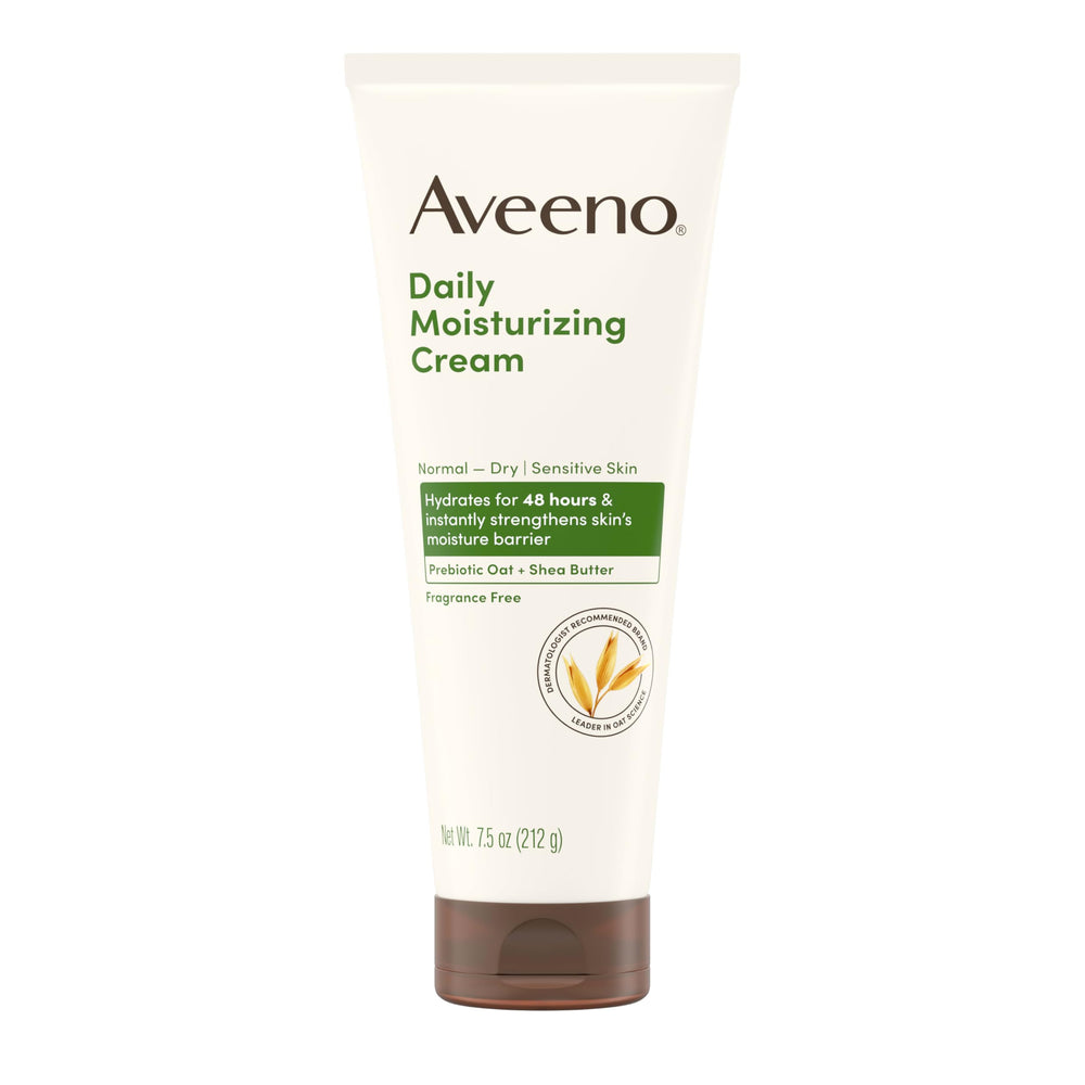 Aveeno crema diaria hidratante, frasco 7.5 oz, para piel sensible que hidrata.