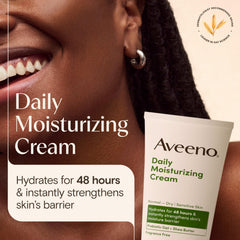 Aveeno crema prebio avena y manteca, textura velvet para uso diario.