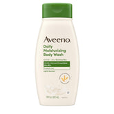 Aveeno Daily Moisturizing Body Wash bottle offering gentle cleansing for dry skin