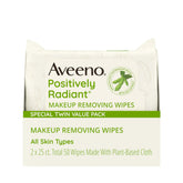 Aveeno desmaquillante húmedas sin alcohol, doble paquete, limpieza suave para la piel.
