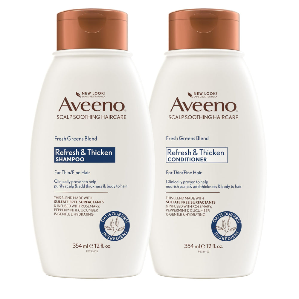 Aveeno Fresh Greens champú-clarificante: limpia suavemente y aporta cuerpo al cabello fino.