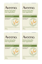 Aveeno Gentle Moisturizing Bar face cleanser four-pack display for easy daily use