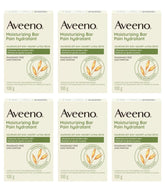 Aveeno Gentle Moisturizing Bar facial cleanser pack of six with oats for dry skin cleansing.