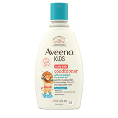 Aveeno Kids Acondicionador para pelo rizado en botella, desenreda rizos suaves.