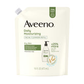Aveeno limpiador facial en bolsa de recarga, limpieza suave e hidratante.
