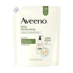 Aveeno limpiador facial en bolsa de recarga, limpieza suave e hidratante.