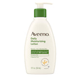 Aveeno Locion corporal: botella visible, hidratación intensa para piel seca.