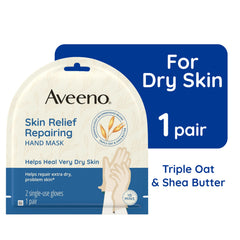 Aveeno mascarilla reparadora de manos, guantes para hidratación profunda.