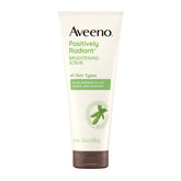Aveeno Positively Radiant face scrub bottle demonstrating daily brightening potential