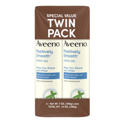 Aveeno Positively Smooth twin-pack shave gel for a rich lather and smooth shave