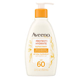 Aveeno Protect + Hydrate SPF60 pump-bottle for weightless hydration.