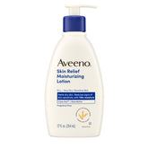 Aveeno Skin Relief, bote de 12 oz, alivia piel muy seca con absorción rápida.
