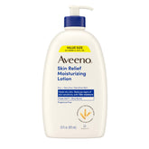 Aveeno loción de alivio para piel muy seca en botella de 33 onzas.