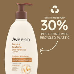 Aveeno Tono y Texture prebiótico de avena cuida la piel.