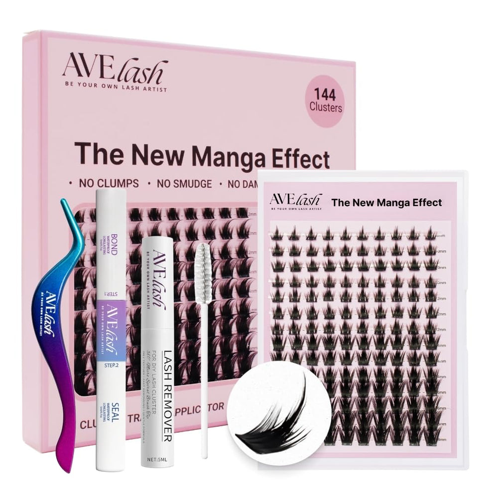 AVELASH Manga Lash Clusters Kit California Sunset for dramatic anime-inspired eyes.