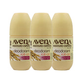 Avena Instituto Español Desodorante Roll-On tres-pack frente, frescura duradera para todo el día