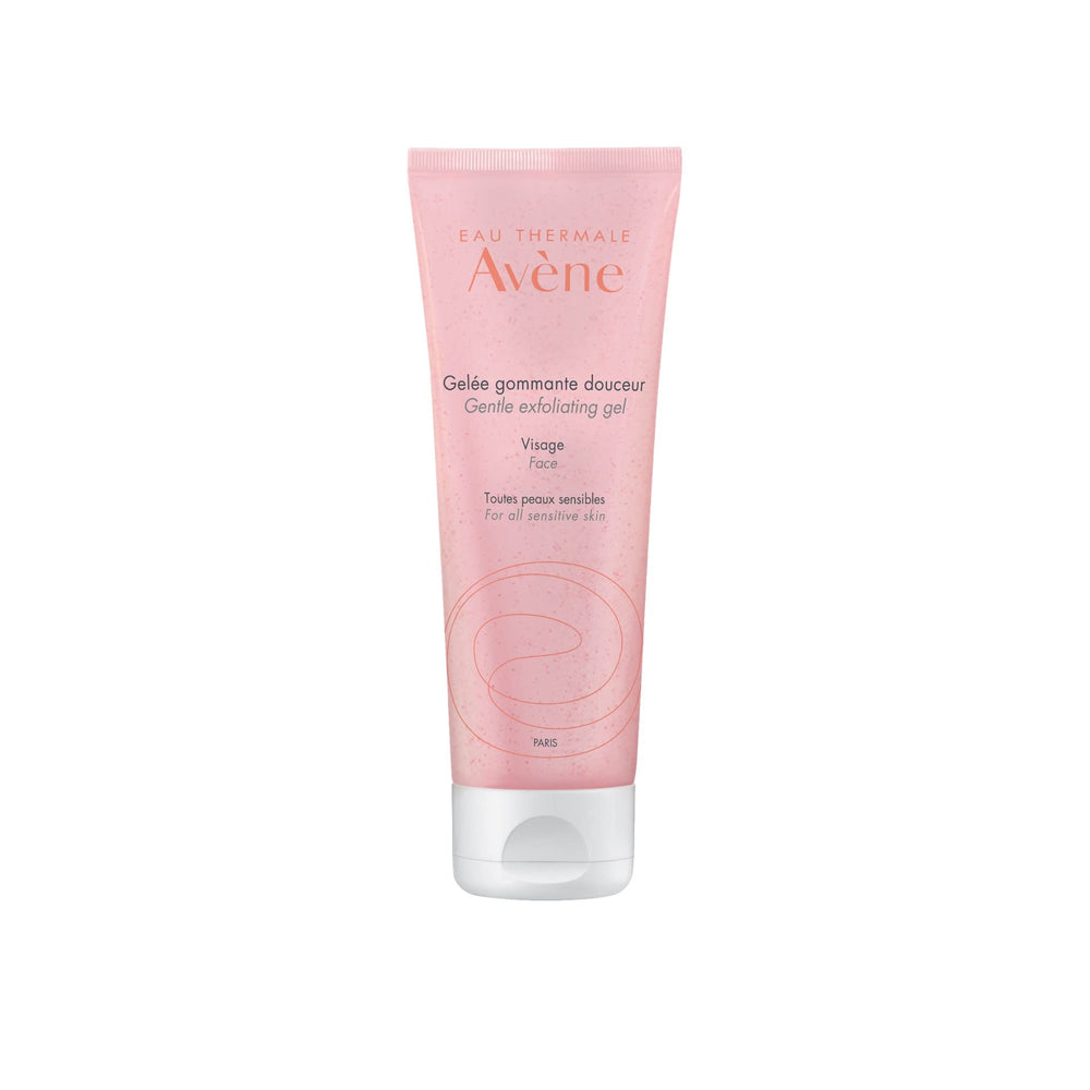 Avène Gentle Exfoliating Gel bottle showing soothing exfoliation for refined pores