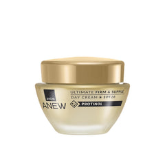 AVON Anew Ultimate Firm and Supple Day Cream SPF20 bottle showing daily protection and hydration