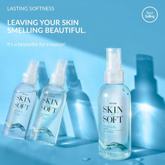 AVON Skin So Soft Original Dry Oil Spray on shelf packaging, trusted care