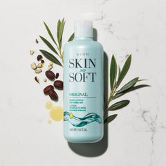 AVON Skin So Soft Original with jojoba oil for lasting skin hydration.