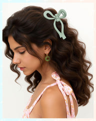 AWAYTR lazo cabello grande albaricoque oscuro; toque vibrante para eventos y fotos.