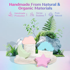 AWKUWA handmade bath bombs featuring essential oils and soft fragrance.