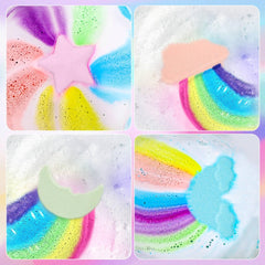 AWKUWA kids Easter bath bombs with coconut oil for gentle moisturization.
