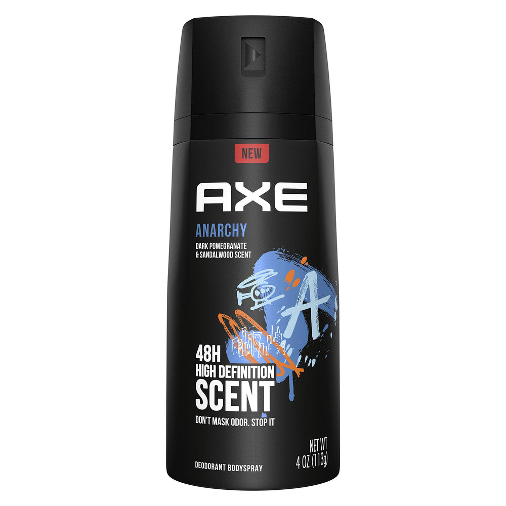 AXE Anarchy men's body spray 4oz bottle delivers long-lasting freshness